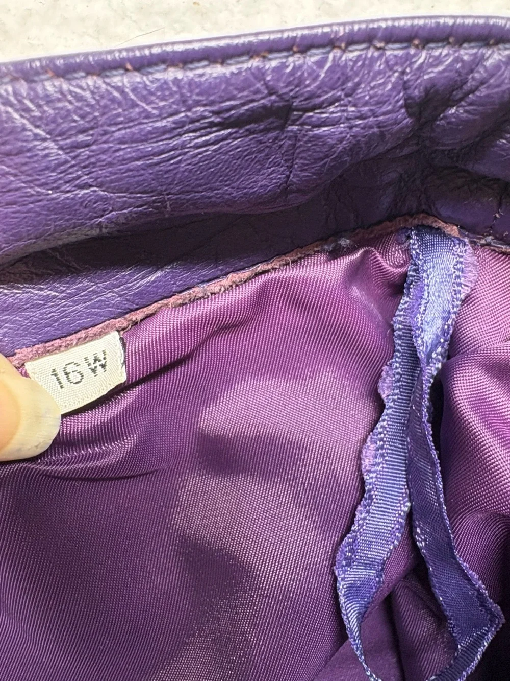 Vintage Dorado Fashion Purple Genuine Leather Midi Skirt 16W